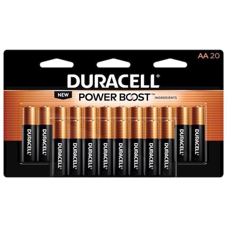Duracell Alkaline Battery, AA 1.5V DC 20 PK MN1500B20